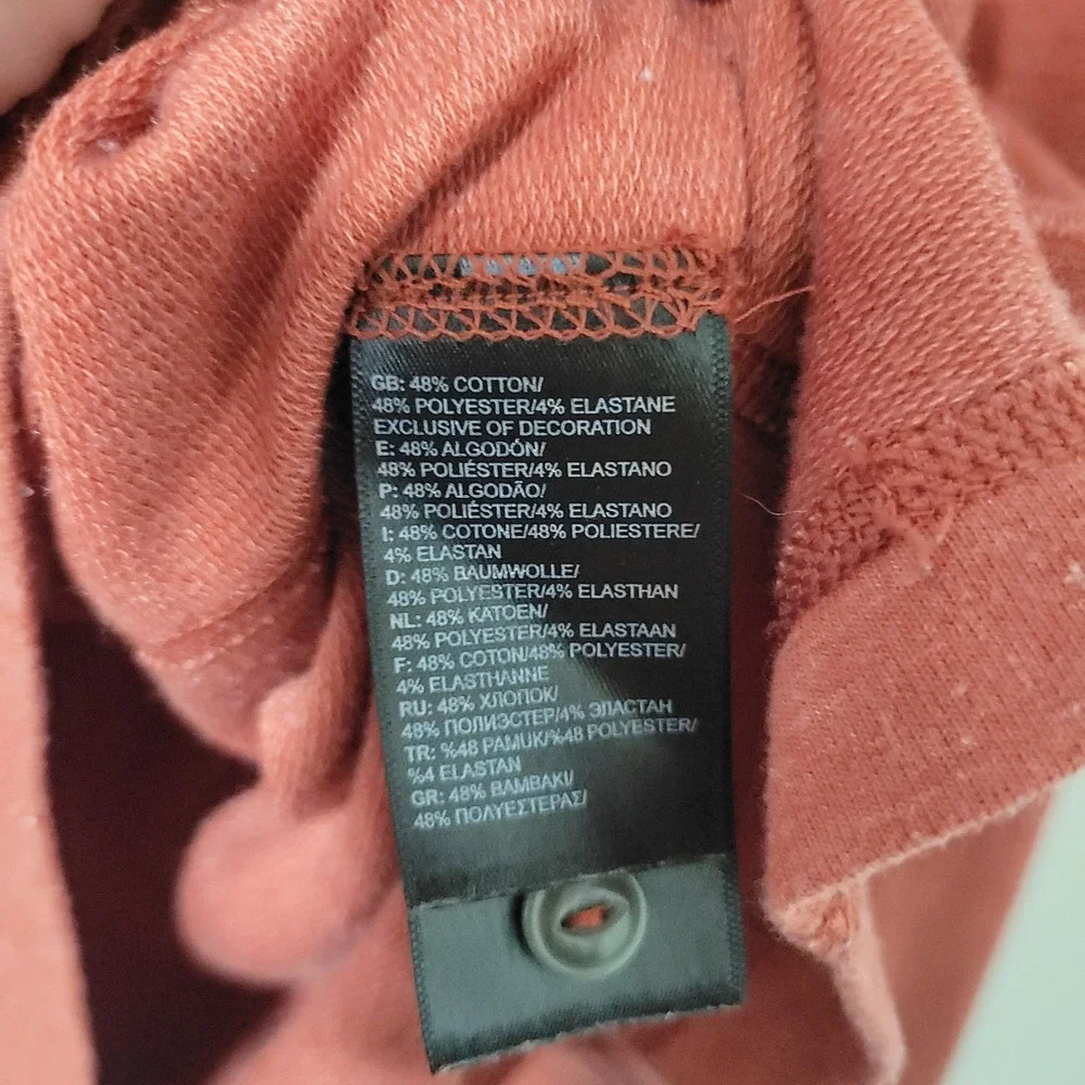 The North Face Henley Shirt Men XL Rust Orange Long Sleeve Stretch Outdoor